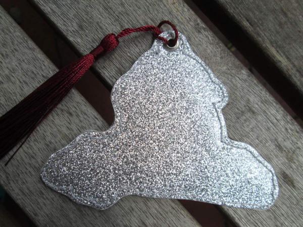 Preview: LESEeule Lesezeichen Eule weiß glitzer